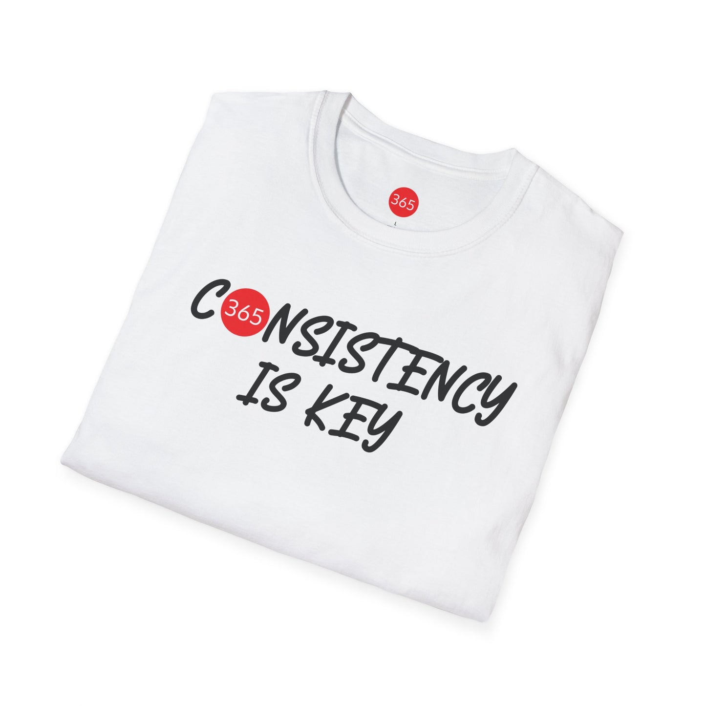 J365 - Consistency is Key! Unisex T-Shirt, Motivational Tee, Fitness Shirt, Casual Wear, Gift for Him and Her