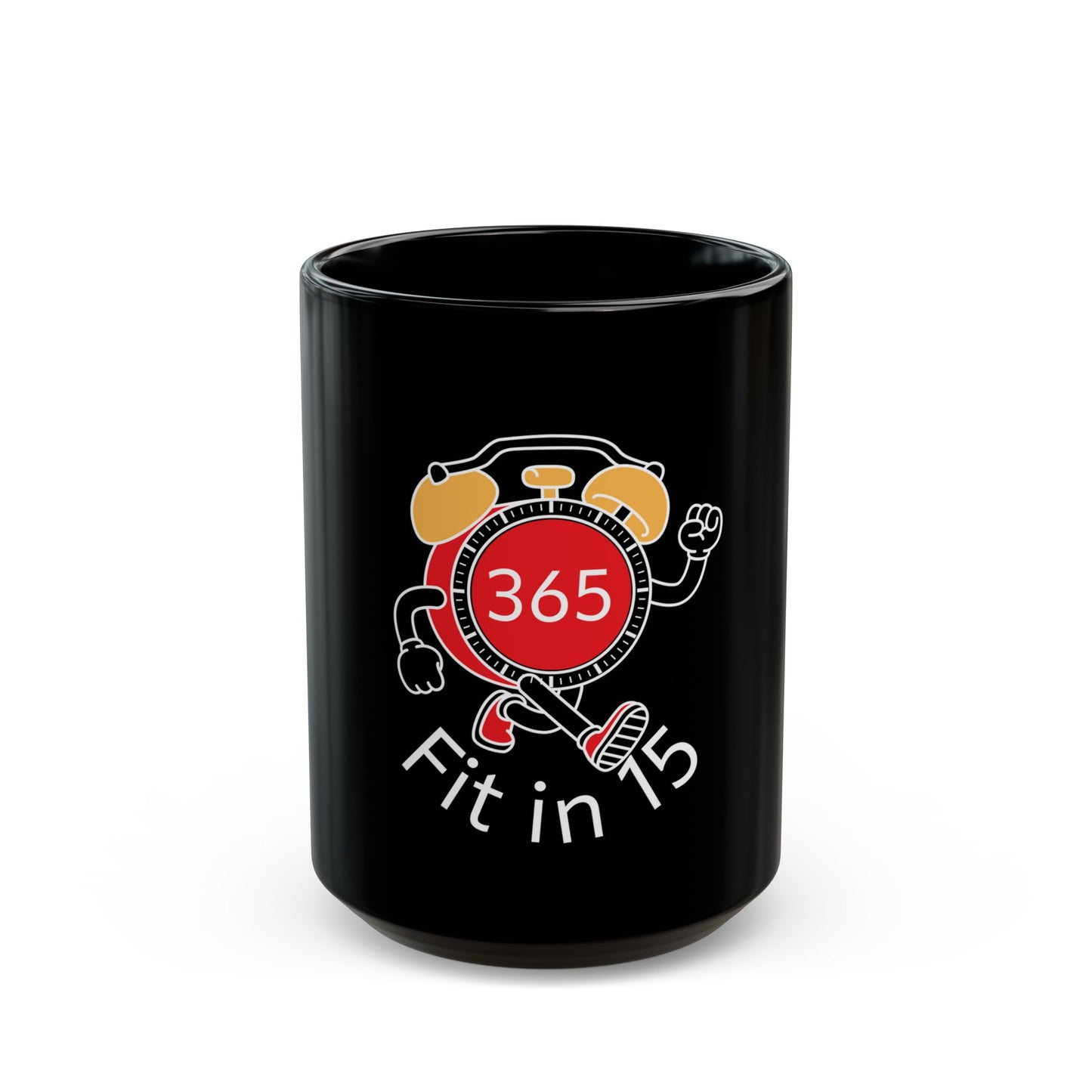 J365 - Fit in 15! - Black Ceramic Mug - 11oz or 15oz
