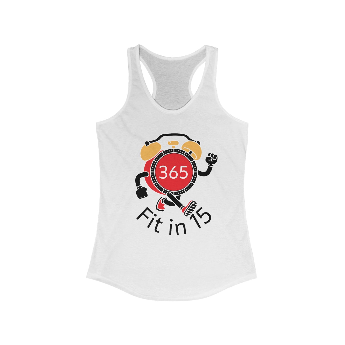 J365 - Fit in 15 Women's Racerback Tank - Fitness Apparel, Gym Wear, Workout Gear, Motivational Shirt, Fitness Gifts