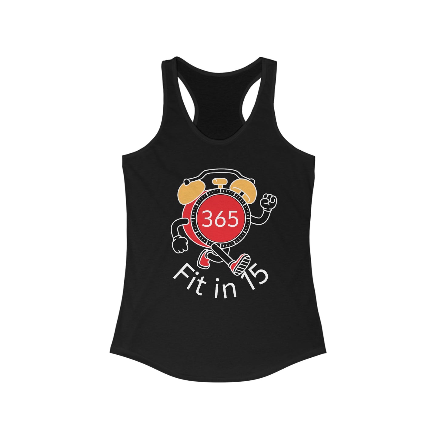 J365 - Fit in 15 Women's Racerback Tank - Fitness Apparel, Gym Wear, Workout Gear, Motivational Shirt, Fitness Gifts