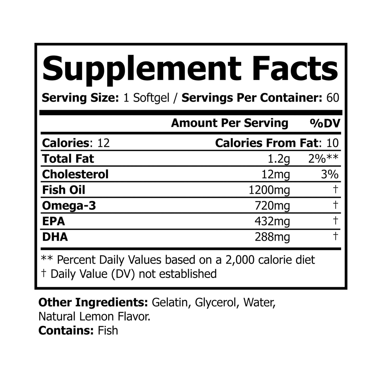 JOURNEY 365 - Omega 3 Fish Oil Supplement (60 Softgels)