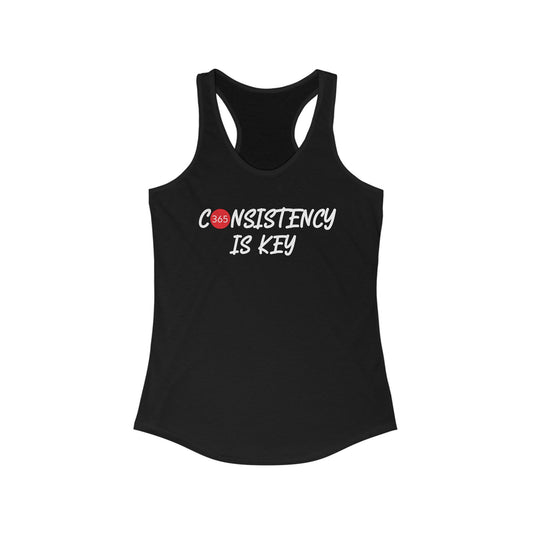 J365 Consistency is Key - Women's Racerback Tank - Fitness Apparel, Gym Wear, Workout Gear, Motivational Shirt, Fitness Gifts