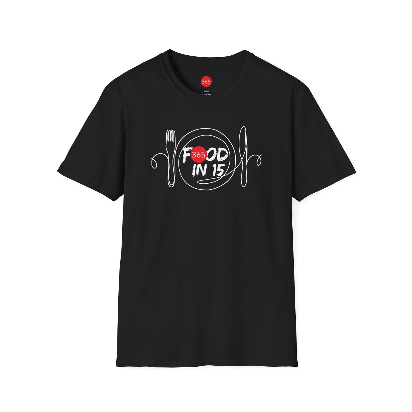 J365 - Food in 15!  Unisex T-Shirt, Motivational Tee, Fitness Shirt, Casual Wear, Gift for Him and Her
