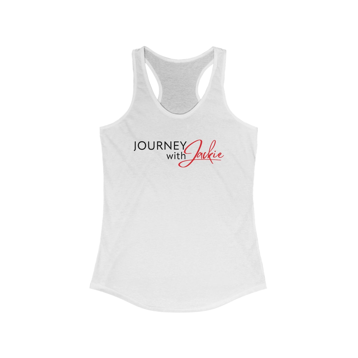 JOURNEY with Jackie - Women's Racerback Tank - Fitness Apparel, Gym Wear, Workout Gear, Motivational Shirt, Fitness Gifts