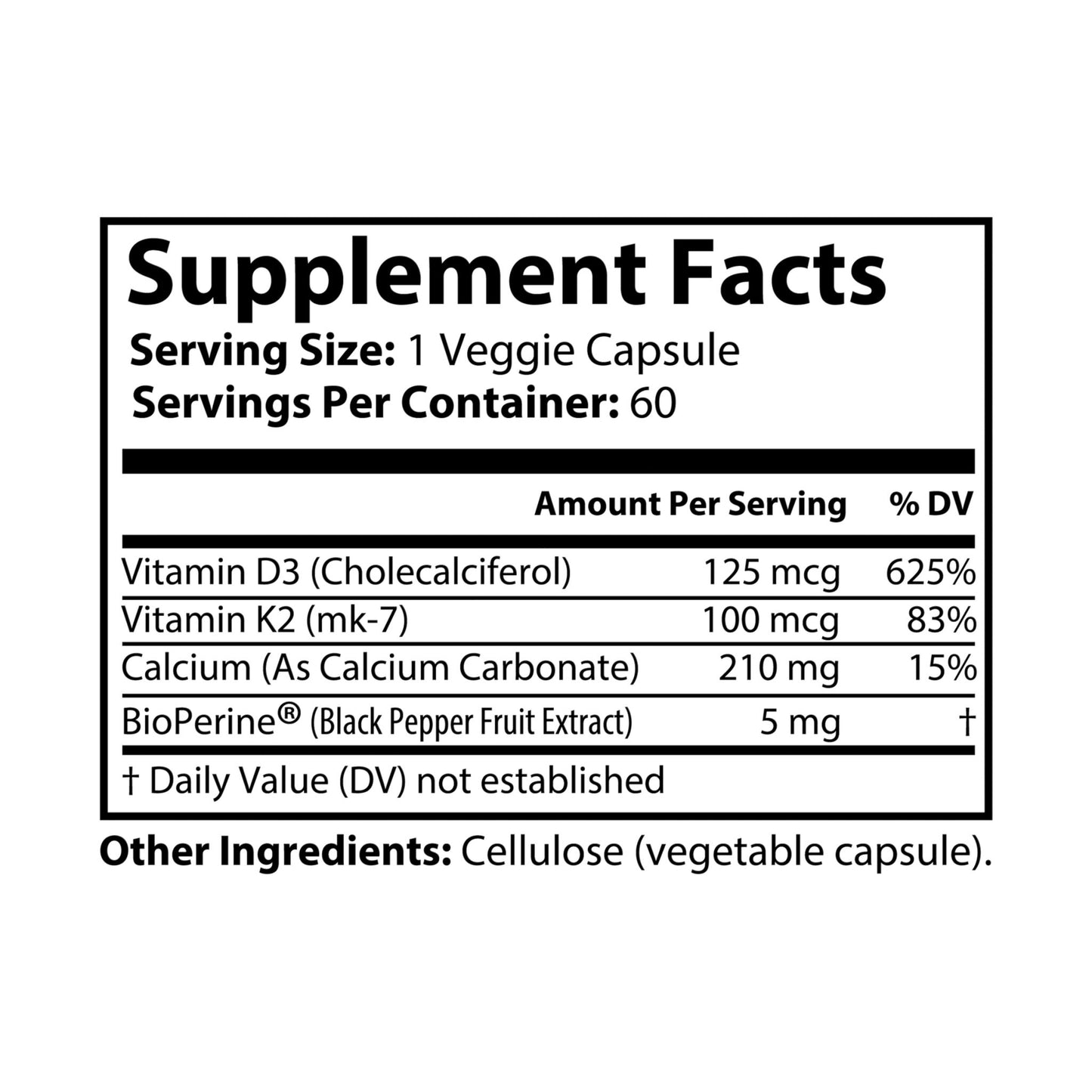 JOURNEY 365 - Vitamin K2 + D3 Supplement (60 Capsules)