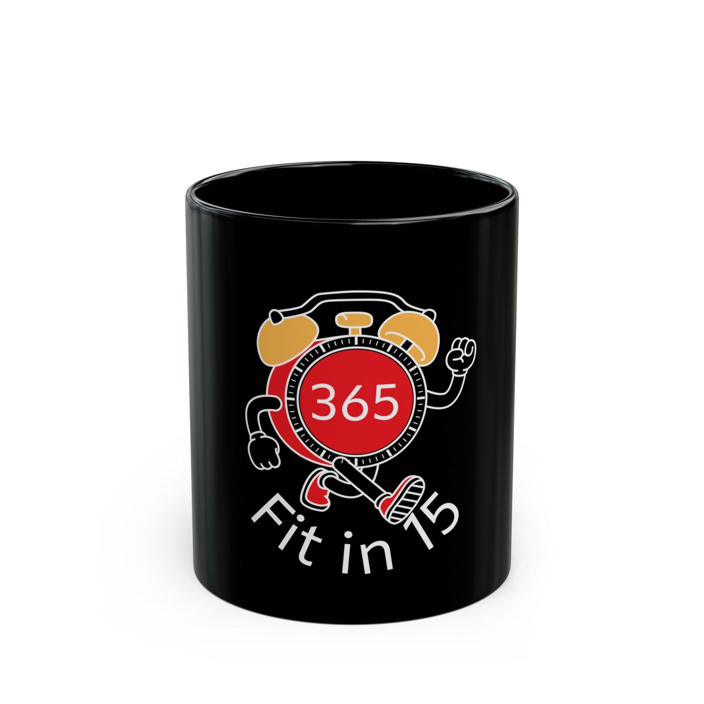 J365 - Fit in 15! - Black Ceramic Mug - 11oz or 15oz