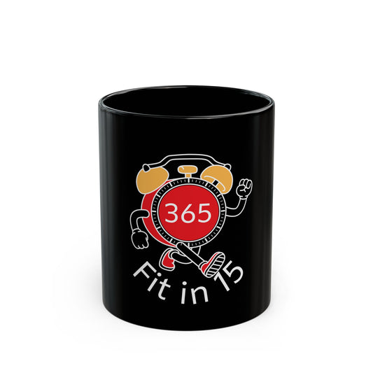 J365 - Fit in 15! - Black Ceramic Mug - 11oz or 15oz